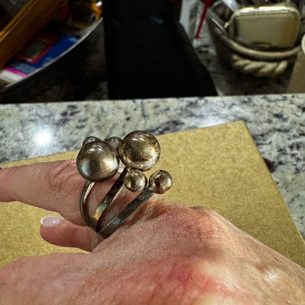 Unique Sterling Silver Bubble Ring - image 4